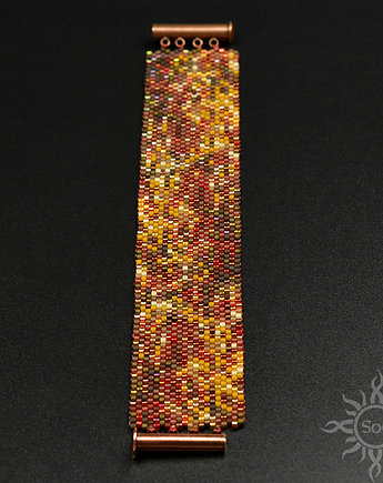 Jesienne Kolory I, wyplatana bransoleta, beading
