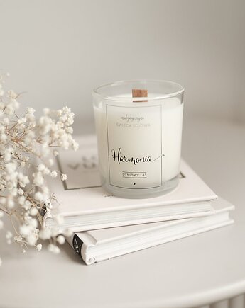 Świeca sojowa w szklance 180 ml - Harmonia DYNIOWY LAS - cedrowa słodycz