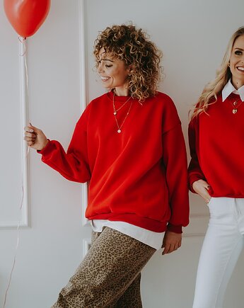 Bluza basic oversize klasyczna czerwona