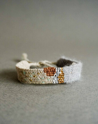 Bransoletka tkana na krośnie, w stylu marino, Słońcem Tkane