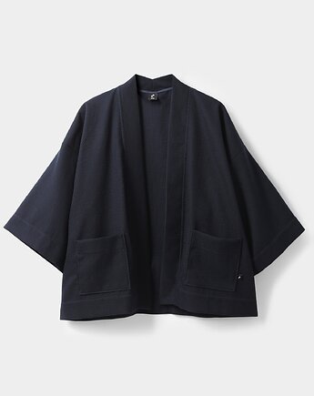 Rani - Granatowe kimono ze strukturalnej bawełny