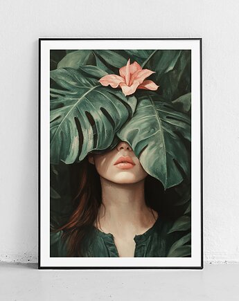 Plakat Liście monstera i kwiat
