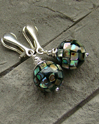 Abalone Moisac - srebrne klipsy