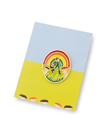 Odznaka grzybiarza Pin ręcznie malowany Kabak