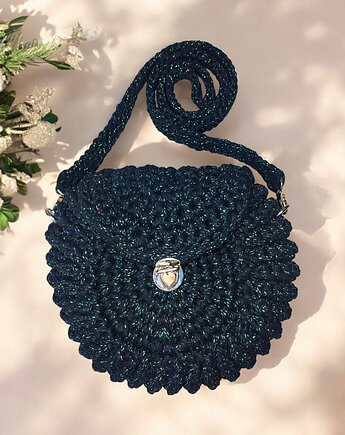 Torebka "oreo" czarna z zieloną nitką, KEIT