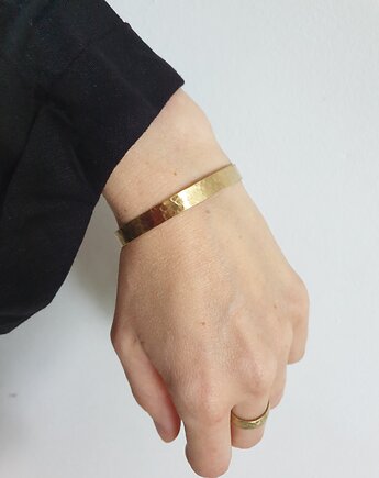 Bransoletka ZEN mała 0,8 cm, mosiądz młotkowany, modesign