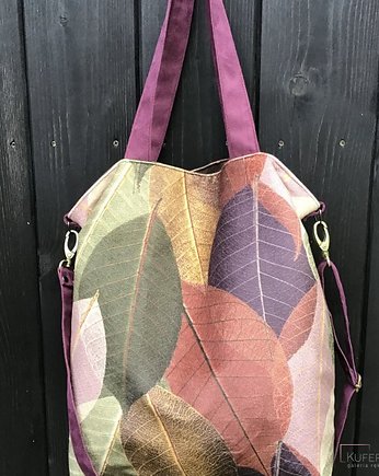 Torba na ramię XL - print jesienne liście