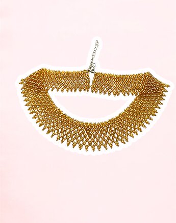 Złota kolia koralikowa
