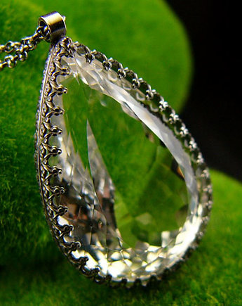 Naszyjnik Amulet  - Kryształ Górski Srebro - Unikat
