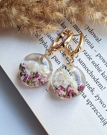 Kolczyki z kwiatami wrzosu