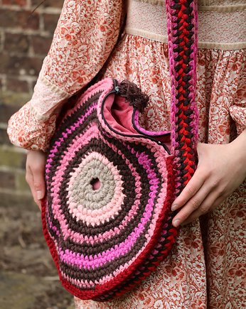 Kolorowa okrągła torebka - Didko, naszwie studio