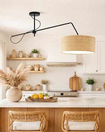 Czarna lampa sufitowa z regulowanym ramieniem nad stół RIO BOHO