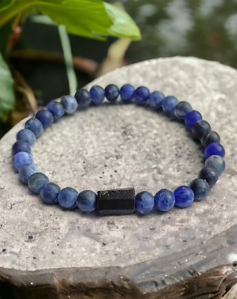 Męska : sodalit & turmalin : ochronne bransoletki, kaktusia