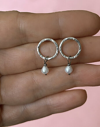 Kolczyki Plates Silver - srebro 925,naturalna perła