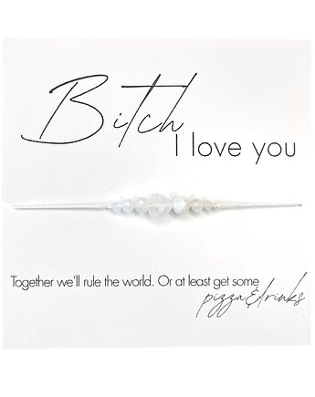 Bi.ch I love you Bransoletka z kamieni Księżycowy, Kryształ górski