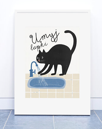 Plakat 30x40 łazienka myj ręce