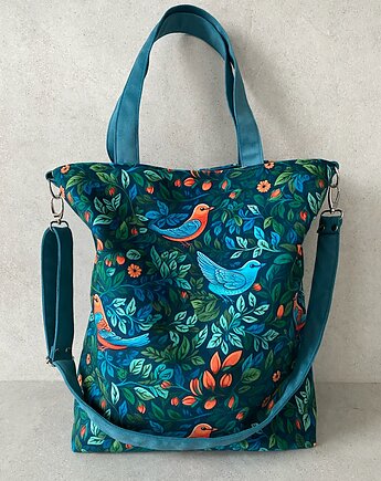 Torba na ramię XXL - print ptaszki
