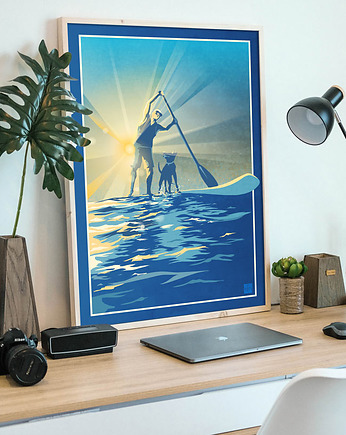 Paddle board SUP surfer - plakat 50x70 cm