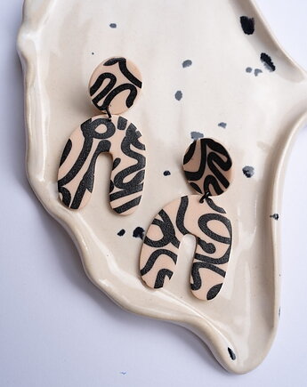 Kolczyki Sofia w abstrakcyjny wzór, Dwie Gliny