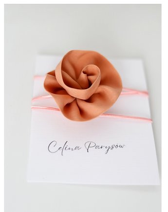 Choker z jedwabiu fuzz peach, Celina Parysów