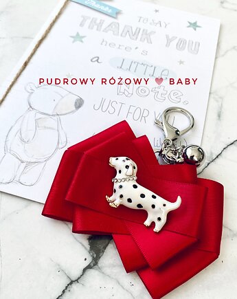 Czerwona Kokardka Brelok do wózka New