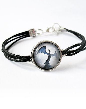 Bransoletka - Smok cienia - czarna, sznurki, yenoo