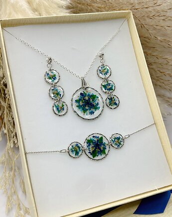 Efektowny komplet biżuterii z kwiatami, Blask Natury