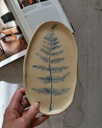 Patera Ceramiczna Paproć Handmade