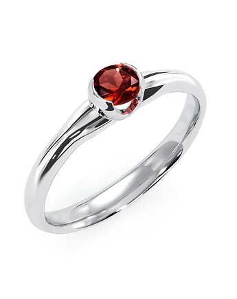 Sydney - Srebrny pierścionek z granatem
