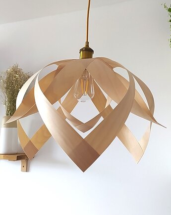 Lampa w stylu boho z drewnianym abażurem FRAGOLA M