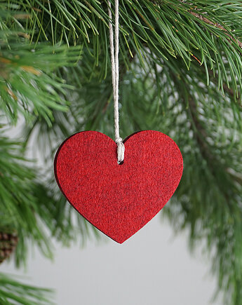 Zestaw filcowych ozdób na choinkę w kształcie serduszek, Silken Camellia