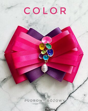 Brosza z Kolekcji COLOR z kolorowymi kwiatkami i perłą