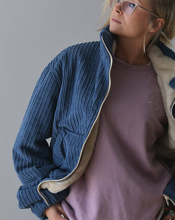 Sztruksowa Kurtka Teddy Dusty Blue