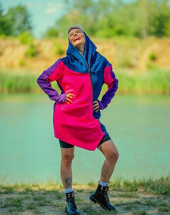 Długa bawełniana bluza , krój asymetryczny