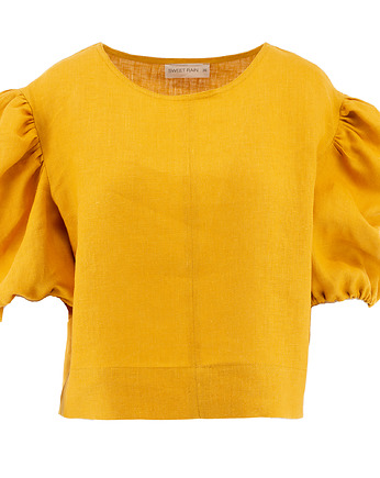 Bluzka Lniana Mustard