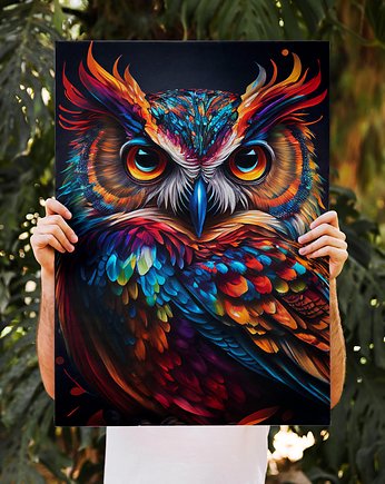 Plakat Kolorowa Sowa