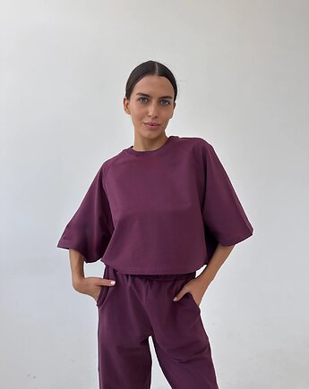 T-shirt short Chillout mauve wine