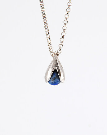 Srebrny naszyjnik KONWALIA z lapis lazuli