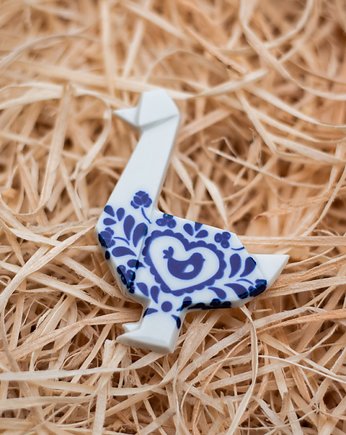 Broszka Porcelanowa Kaczka Folklor