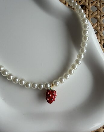 Naszyjnik ze sztucznych perełek  z truskawką, Juicy Beads