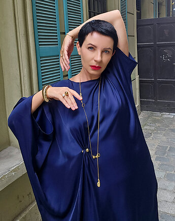 New Dress asymetric granat