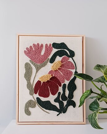 Obraz punch needle "Rudbekie" Na ZAMÓWIENIE