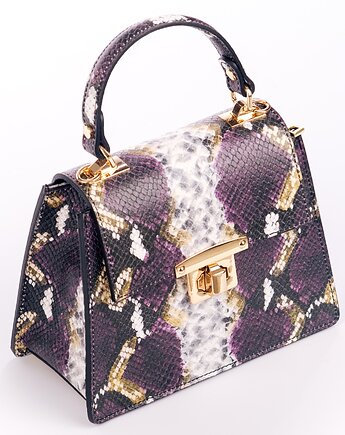 Torba Skórzana - Kuferek o fakturze krokodyla (6957), BOSCCOLO