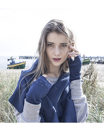Blue jeans cashmere/crystal gloves