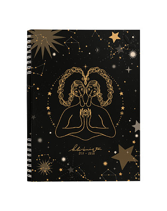NOTES ZODIAKI BLIŹNIĘTA B5  160 stron  SZARE LINIE