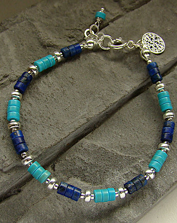 Turkus i lapis - bransoletka