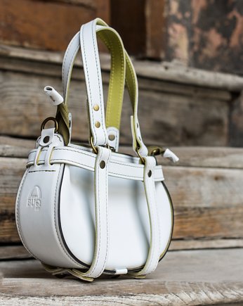 Missy mała skórzana Boho torebka w białym kolorze od ladybuq Art