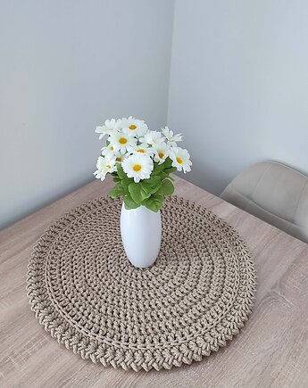 Podkładka boho szydełkowa ze sznurka bawełnianego 55cm
