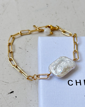 Bransoletka łańcuszek z perłą, Chmolowska Jewellery