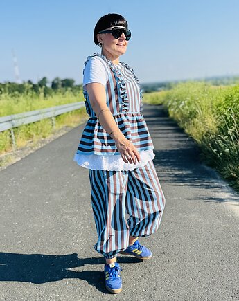 Balloon pants w paski n/b